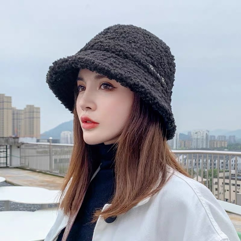 Mũ len lông cừu nón bucket ulzzang cá tánh dễ mix and max
