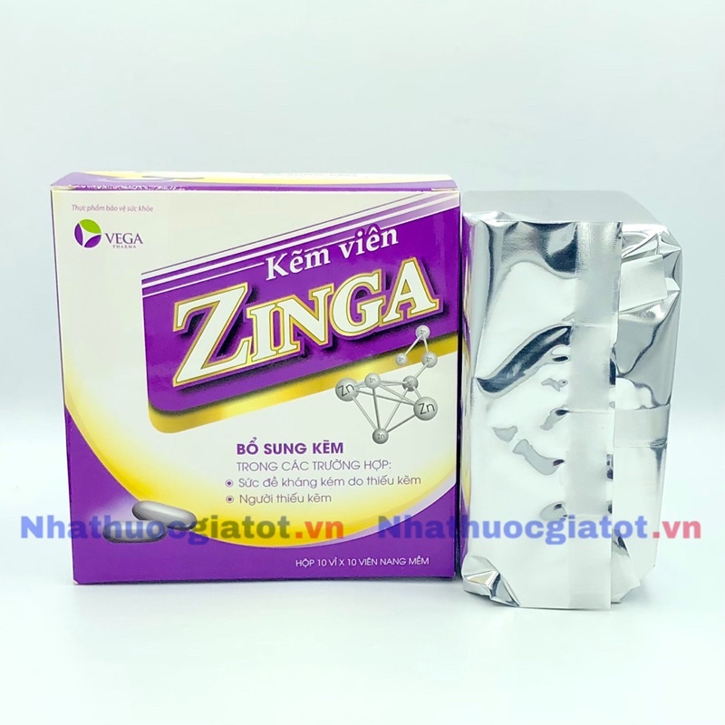 [Vỉ 10 Viên] Kẽm ZINGA 50mg Bổ Sung Kẽm Tăng Đề Kháng, Giảm Nhờn Hỗ Trợ Người Bị Mụn