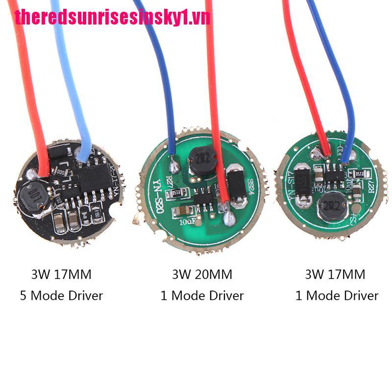 (3C) 1pc 3w Led Driver 17mm / 20mm Dc3.7V 1 Mode 5 Mode Led