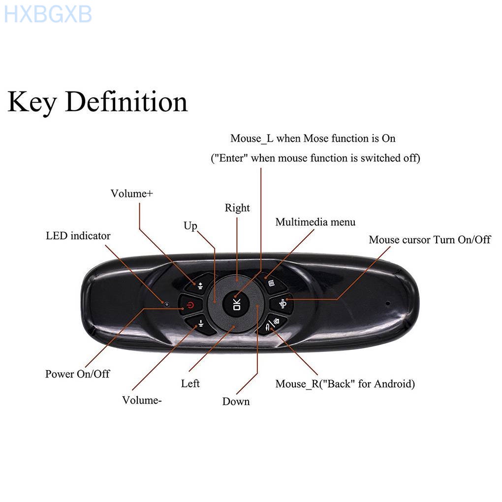 HXBG 2.4GHz Rechargeable Wireless Fly Air Mini Mouse Keyboard Remote Control for Android Windows Gaming TV BOX PC