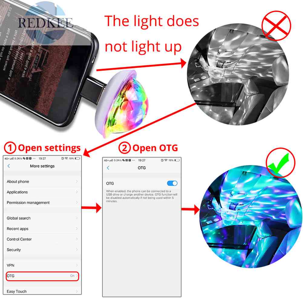 Đèn Led DJ RGB USB Nhiều Màu Sắc Chuyên Dụng Trang Trí Xe Hơi