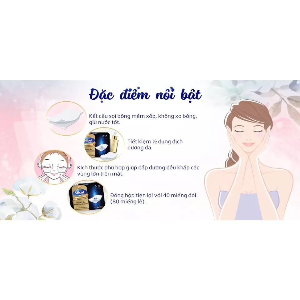 Bông Đắp Dưỡng Miếng Đôi Silcot Uruuru Cotton 40 Miếng - Khongcoson