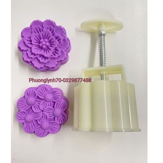 Khuôn trung thu lò xo 2022 CẨM TÚ CẦU,75g ,150g 2 mặt 1 nhấn