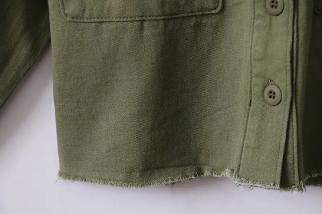 [ 2019 ) áo khoác kaki xanh rêu ( còn size s)