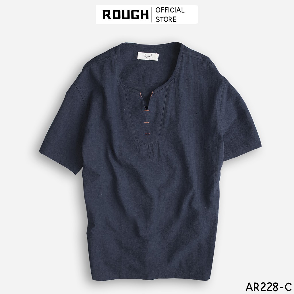 Áo Nam Cộc Tay Cổ V Vải Đũi ( Linen ) Rough Cao Cấp | BigBuy360 - bigbuy360.vn