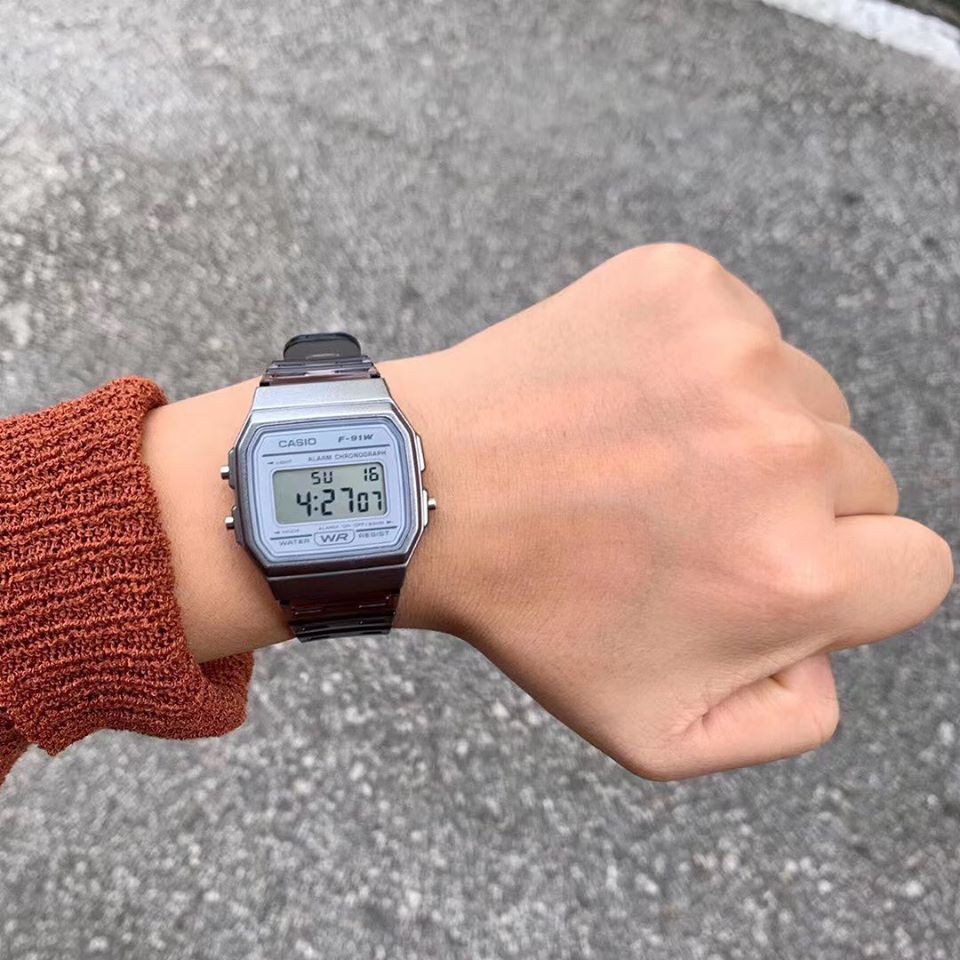 Đồng hồ unisex dây nhựa Casio Anh Khuê F-91