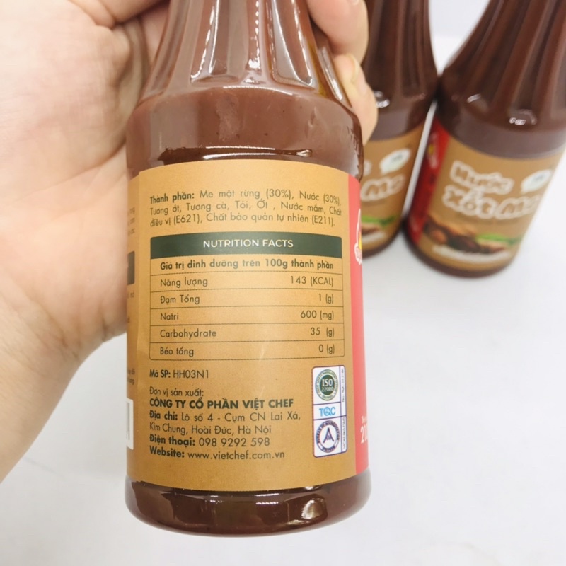 Nước Sốt Me Việt Chef Nước Xốt Me Chấm Đồ Nướng Chuẩn Vị Me Siêu Ngon 210ml