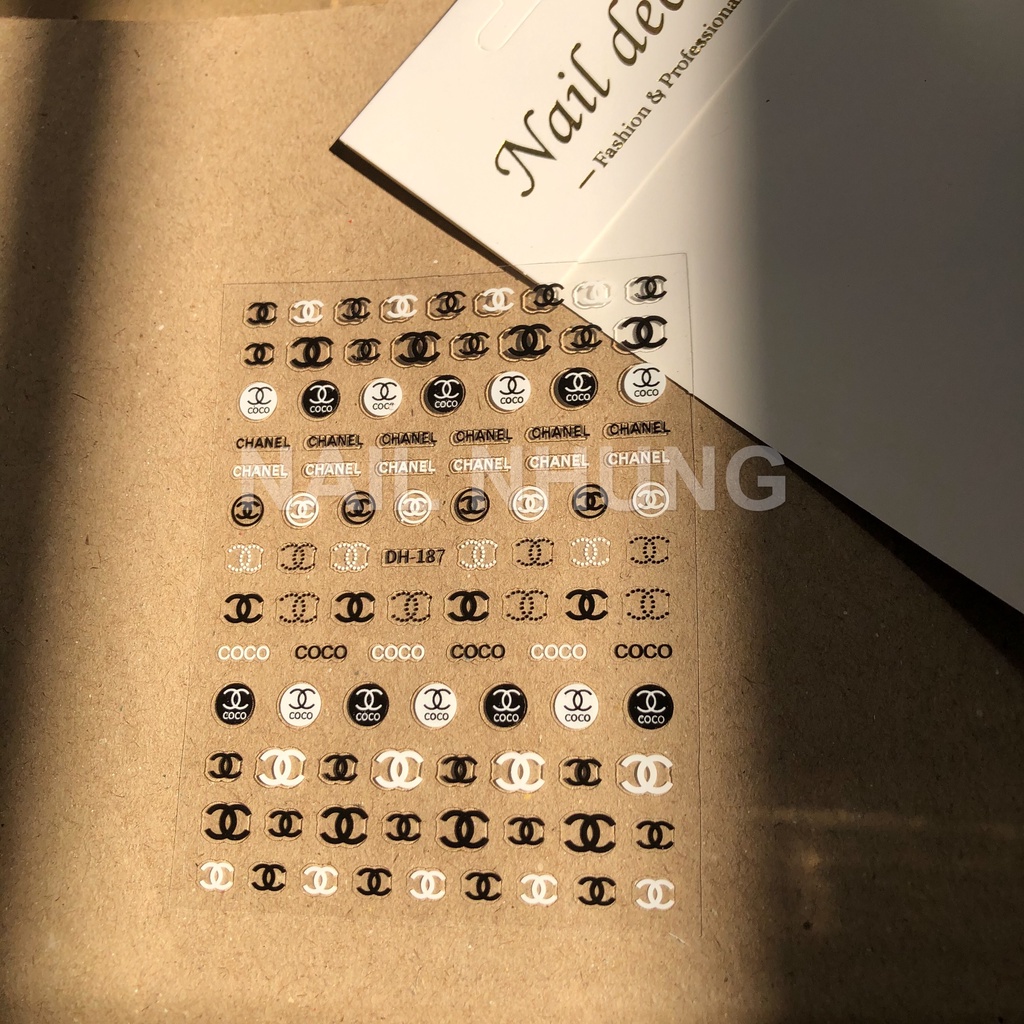 Sticker dán móng tay mẫu thương hiệu, logo, deacal dán móng tay