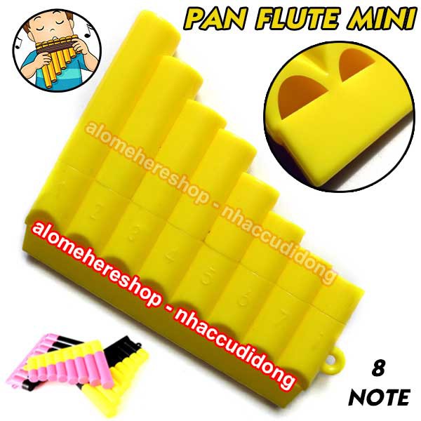 Sáo Ống Pan Flute Mini 8 Lỗ  Màu Vàng Siêu Kute