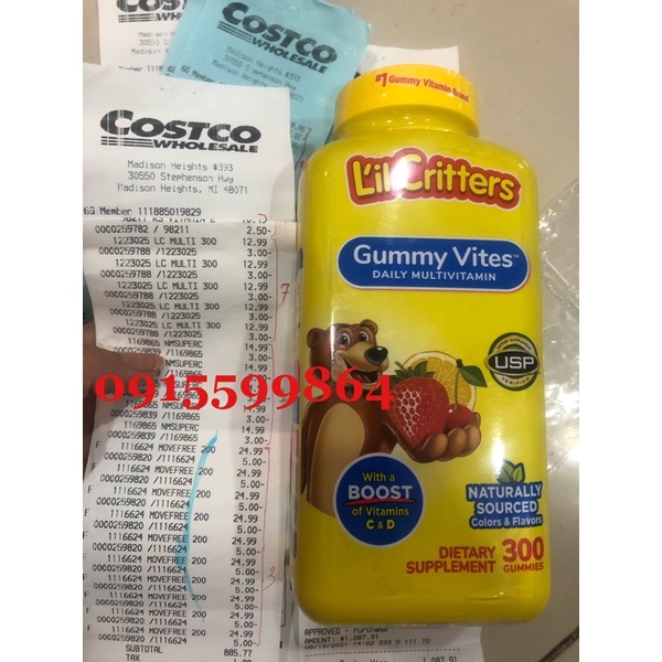 Kẹo dẻo bổ sung vitami.n tổng hợp Gummy Vites hàng nội địa Mỹ