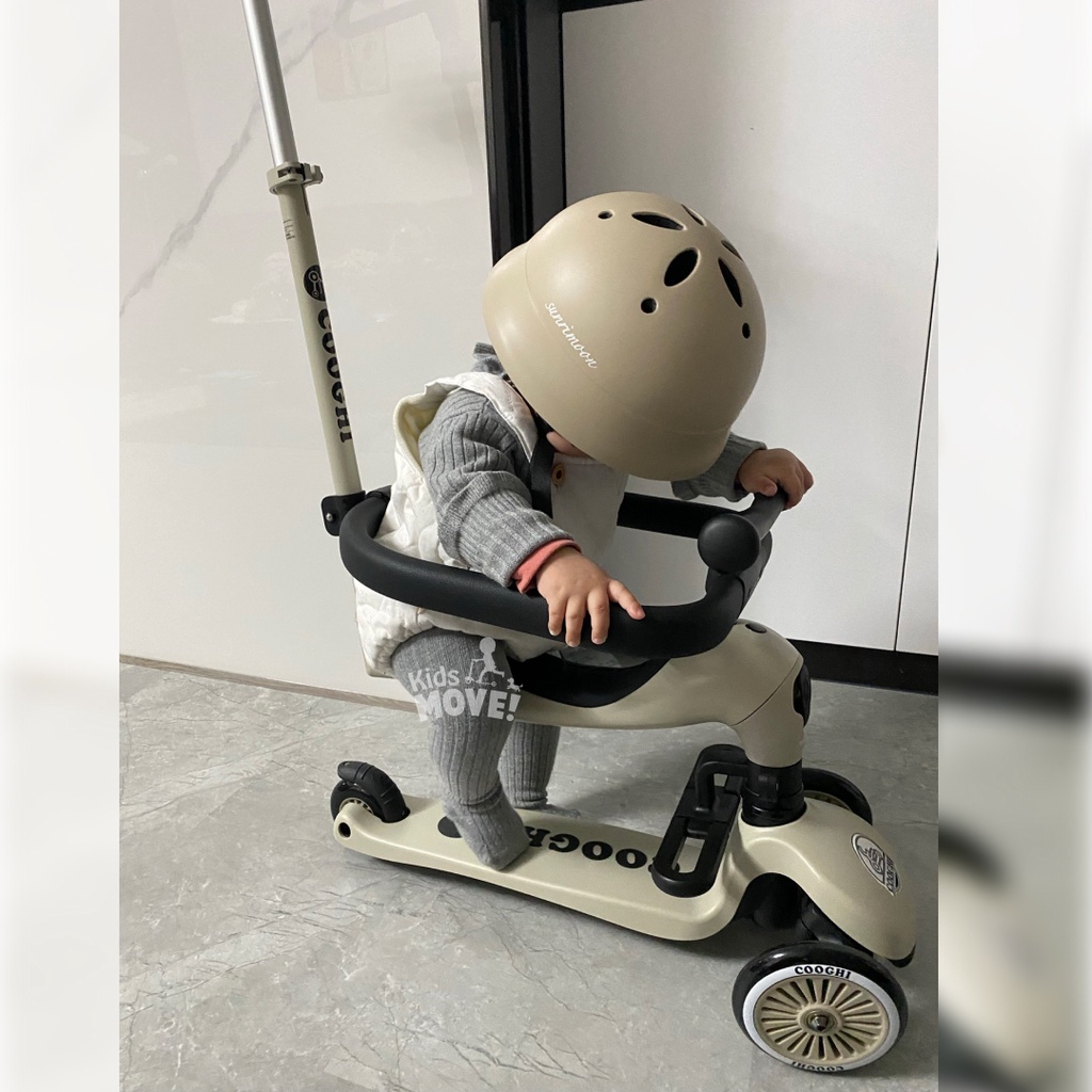 Xe scooter 4in1 Cooghi Velo Kids V4 cho bé 1-6 tuổi vừa là xe chòi chân xe đẩy và xe tròn tập đi