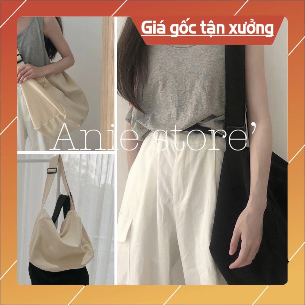 Hàng Cao Cấp- Giá Gốc Tận Xưởng Túi Vải Đeo Vai Cỡ Lớn 🦋 Túi Xách Khóa Kéo Ngăn Nhỏ Dáng Rộng 2 Màu 🦋