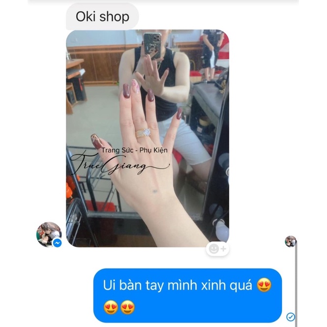 Nhẫn xi bạch kim mạ vàng soàn tấm có hột ẩn