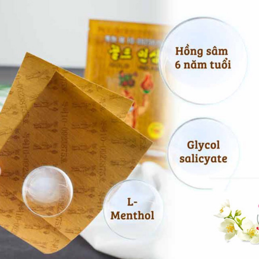 Cao dán hồng sâm hàn quốc 25 miếng Insam - Cao dán sâm giúp giảm đau lưng, đau cơ, đau vai gáy