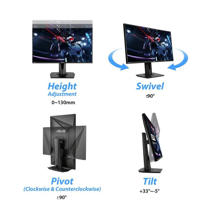 [Mã ELMALL1TR giảm 5% đơn 3TR] Màn hình chuyên game ASUS VG279Q - 27inch, Full HD, IPS, 1ms, 144Hz, Adaptive-Sync