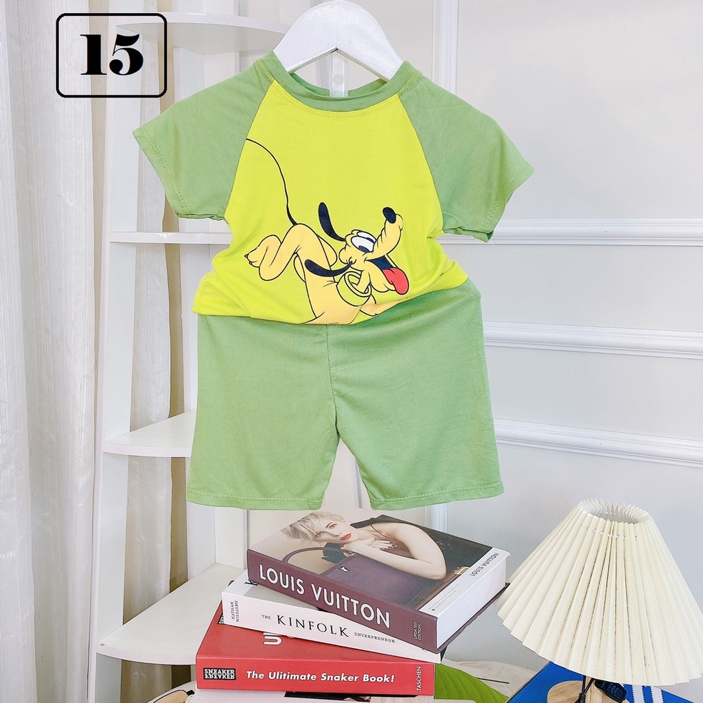 Bộ dài tay mịn mát lạnh minky mom mịn mát in hoạt hình cho bé trai , gái size 8-30kg M15