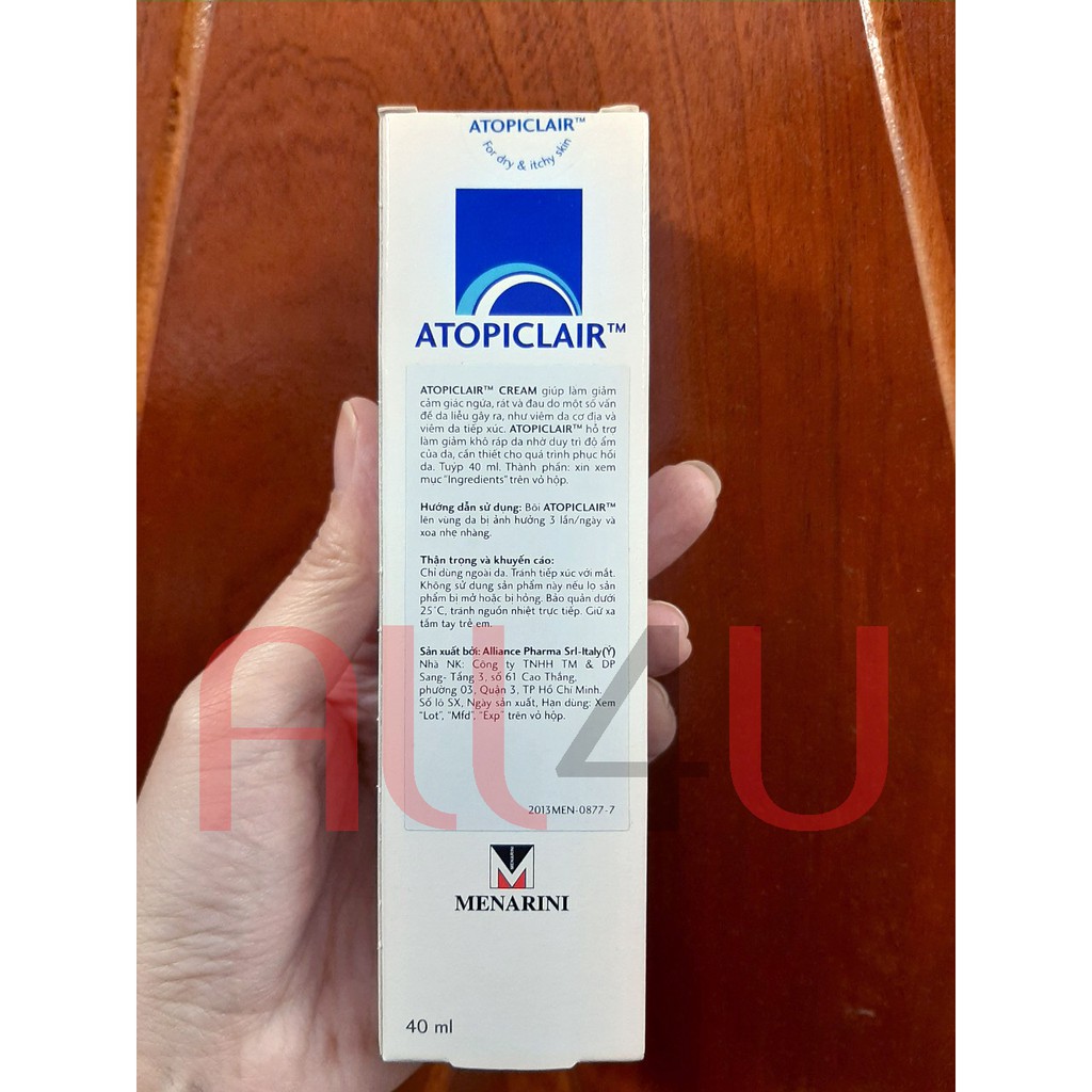 [TEM CTY] ATOPICLAIR Cream Helps Relieve Dry Itchy Skin 40mL - Kem Dưỡng Ẩm Da, Giảm Ngứa, Khô Rát.