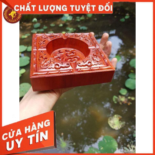 [ FREE SHIP ] GẠT TÀN THUỐC GỖ HƯƠNG ĐỤC CHẠM HOA VĂN CHỮ PHÚC