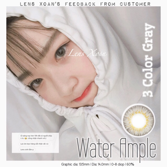 Áp tròng WATER AMPLE 3COLOR GRAY- LENS ME ( LENS XOẮN): XÁM TÂY GIÃN NHẸ