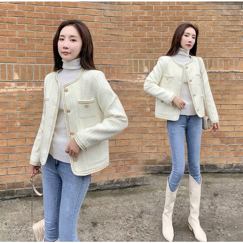 Áo Dạ Tweed Phối Viền Siêu Xinh Phong Cách Sang Chảnh Kèm Video Thật_ Hàng order QCCC