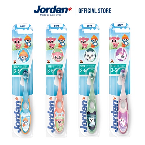 Combo 4 Bàn chải đánh răng Jordan Step 2 (3-5 tuổi), Lông mềm