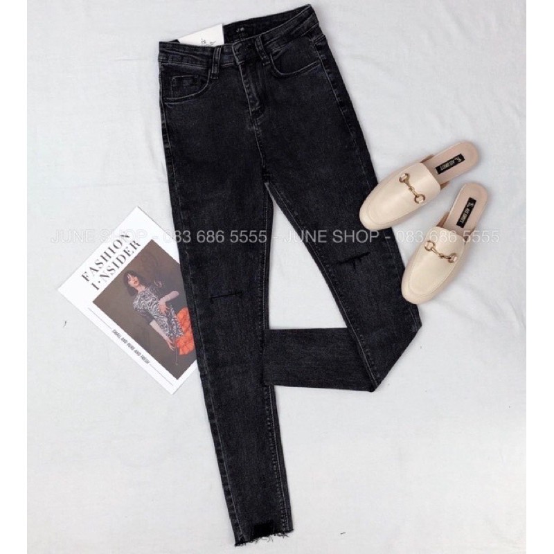 Quần bò đen khói