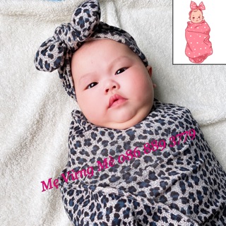 Quấn chũn vải cotton chống giật mình cho bé sơ sinh
