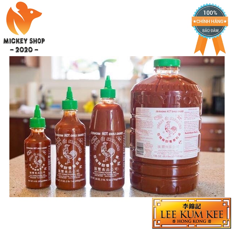 [ MADE IN USA ] Tương Ớt Sriracha Huy Fong foods MADE IN USA chai 482g, 793g