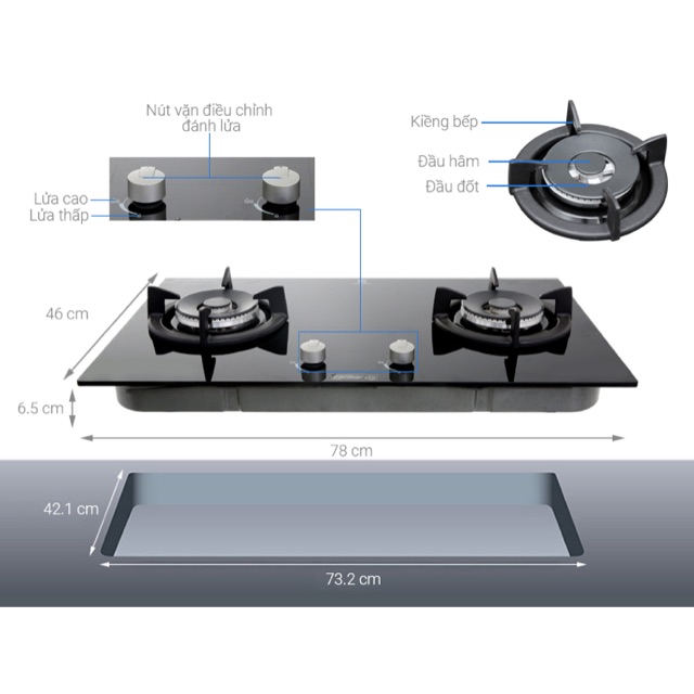 Bếp gas âm Electrolux EGT7627CK