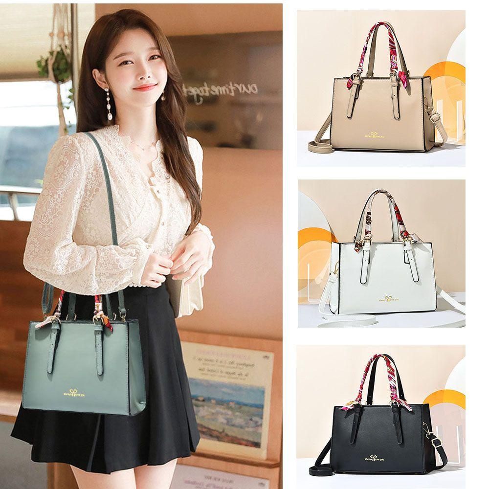PATH Túi Xách Đeo Vai Bằng Da PU Nylon Màu Trơn Thời Trang Dành Cho Nữ