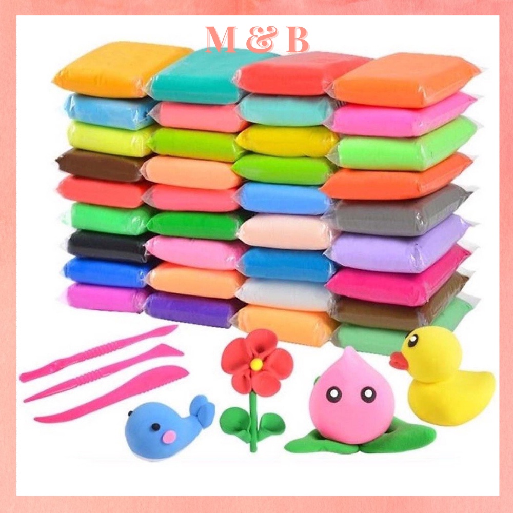 Combo 12 Đất Sét Tự Khô Nhật An Toàn Nặn Hình Cao Cấp Siêu Nhẹ Dành Cho Bé Làm Butter Slime Trang Trí Gương
