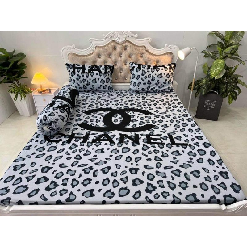 Bộ Drap thun Hàn Quốc mẫu Chanel 2 màu