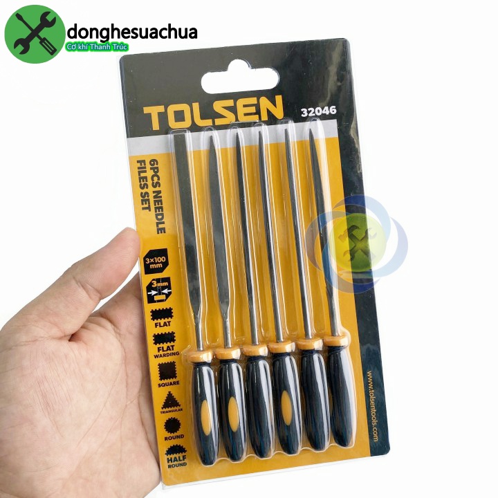Bộ dũa kim cương Tolsen 32046 kích thước 3x100mm (6 cây)