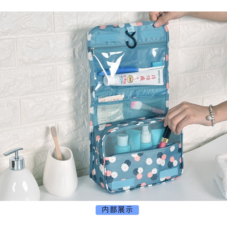 Túi đựng mỹ phẩm/đồ dùng vệ sinh chống nước có thể treo và gập gọn cho nhà tắm du lịch