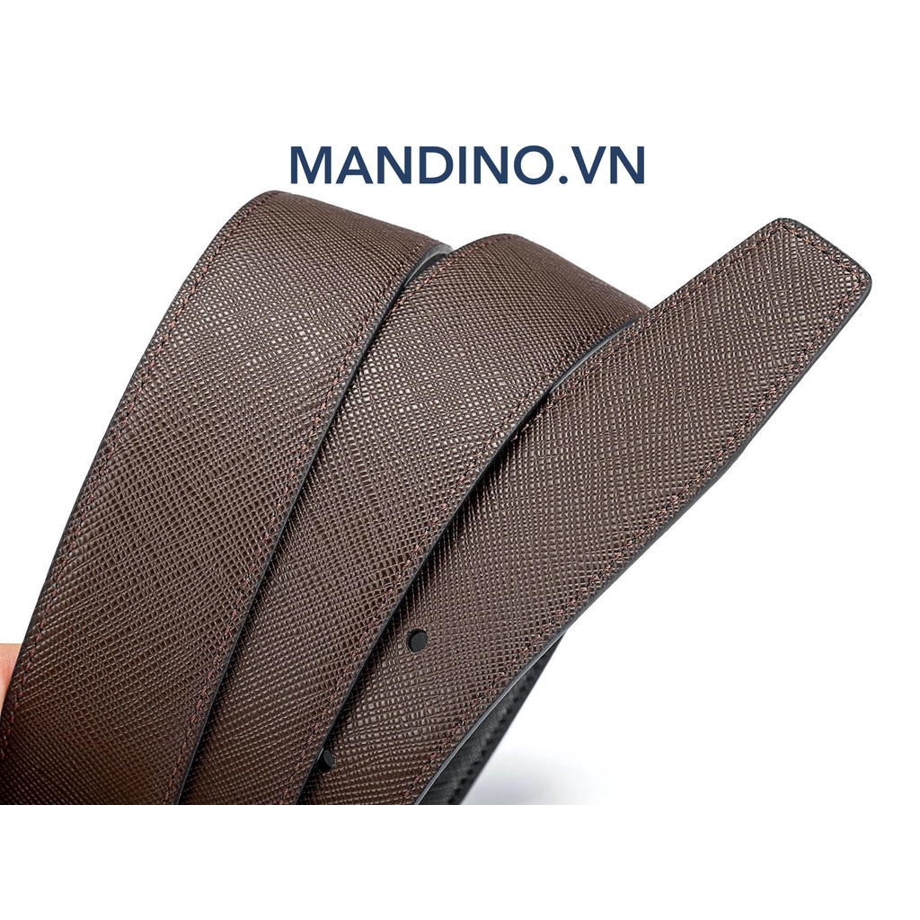 Thắt Lưng Nam Da Thật Saffiano Cao Cấp Dùng Được 2 Mặt Mandino Nhiều Màu