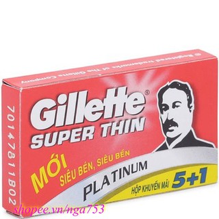 Hộp 06 lưỡi lam Gillette Super Thin, Chính Hãng.