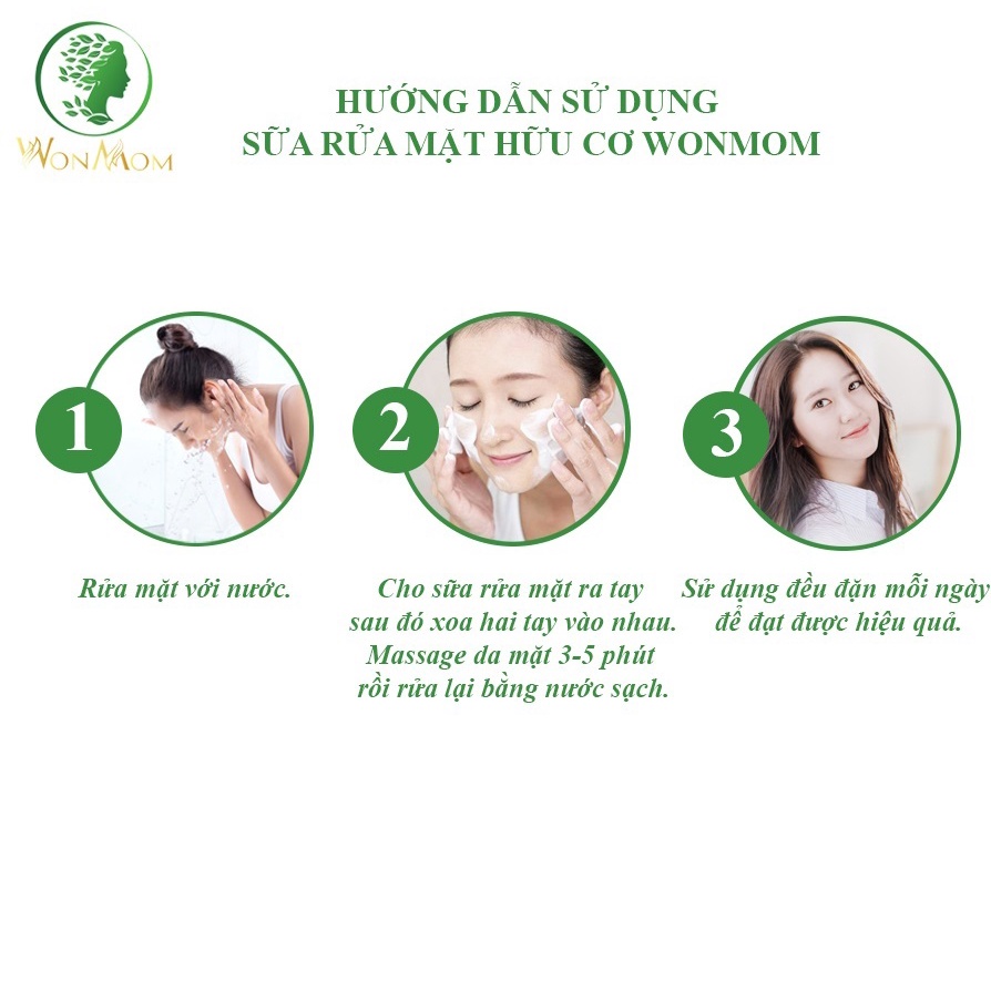 Đặc Biệt Dành Cho Mẹ Bầu Sữa Rửa Mặt Hữu Cơ Sạch Sáng Da 70Gr - Wonmom