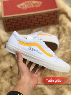 [Freeship+Tặng Box] Giày thể thao   kẻ vàng Old Skool