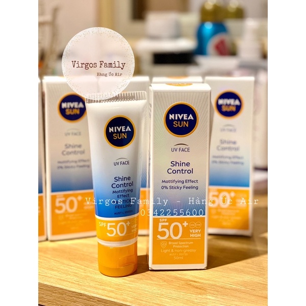 Kem chống nắng Nivea UV Face Shine Control 50ml - bản Úc