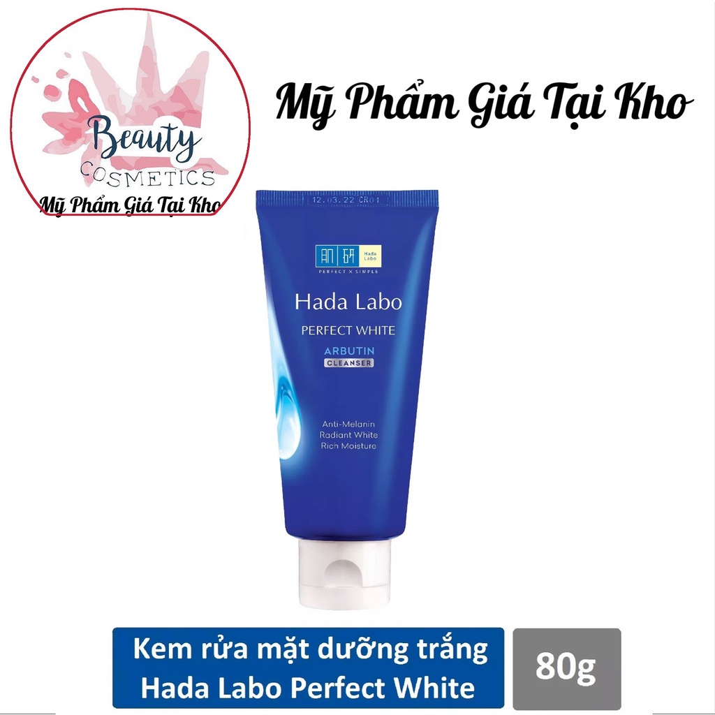 Kem Rửa Mặt Hada Labo Sạch Sâu, Dưỡng Sáng Da Perfect White 80G