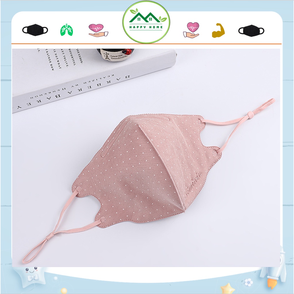 Khẩu trang chống bụi mịn, chống tia UV thông thoáng họa tiết chấm bi thời trang
