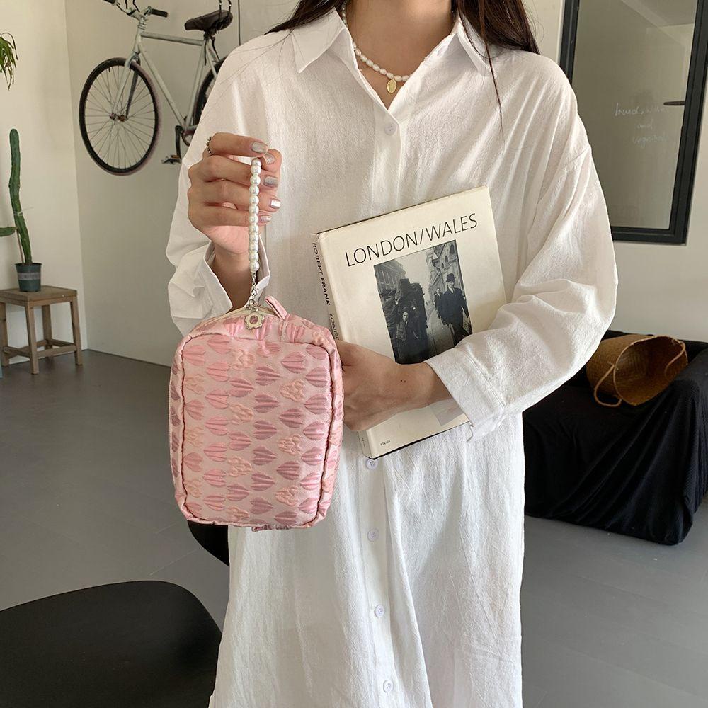 Túi Đựng Mỹ Phẩm 26Ede Mềm Mại In Họa Tiết Hoa Xinh Xắn Tiện Dụng Cho Nữ