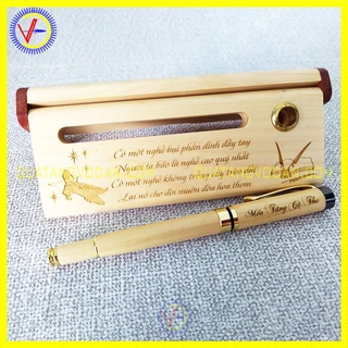 Bút gỗ khắc tên 20/11 tặng thầy cô (nhiều mẫu) | LƯU NIỆM 86