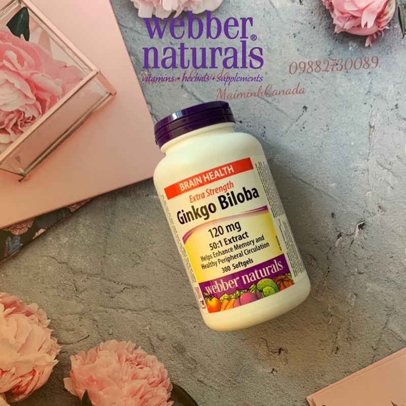 Viên uống bổ não Ginkgo Biloba 120mg Webber Natural date 3/2027
