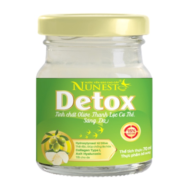 (Quà tặng Tết) Hộp nước yến NUNEST DETOX (6 lọ x 70ml)