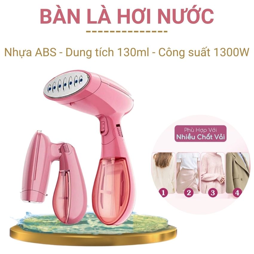 Bàn là hơi nước cầm tay Sokany thiết kế gấp gọn, bàn ủi mini công suất 1500W có ngăn chứa nước tách rời Angola