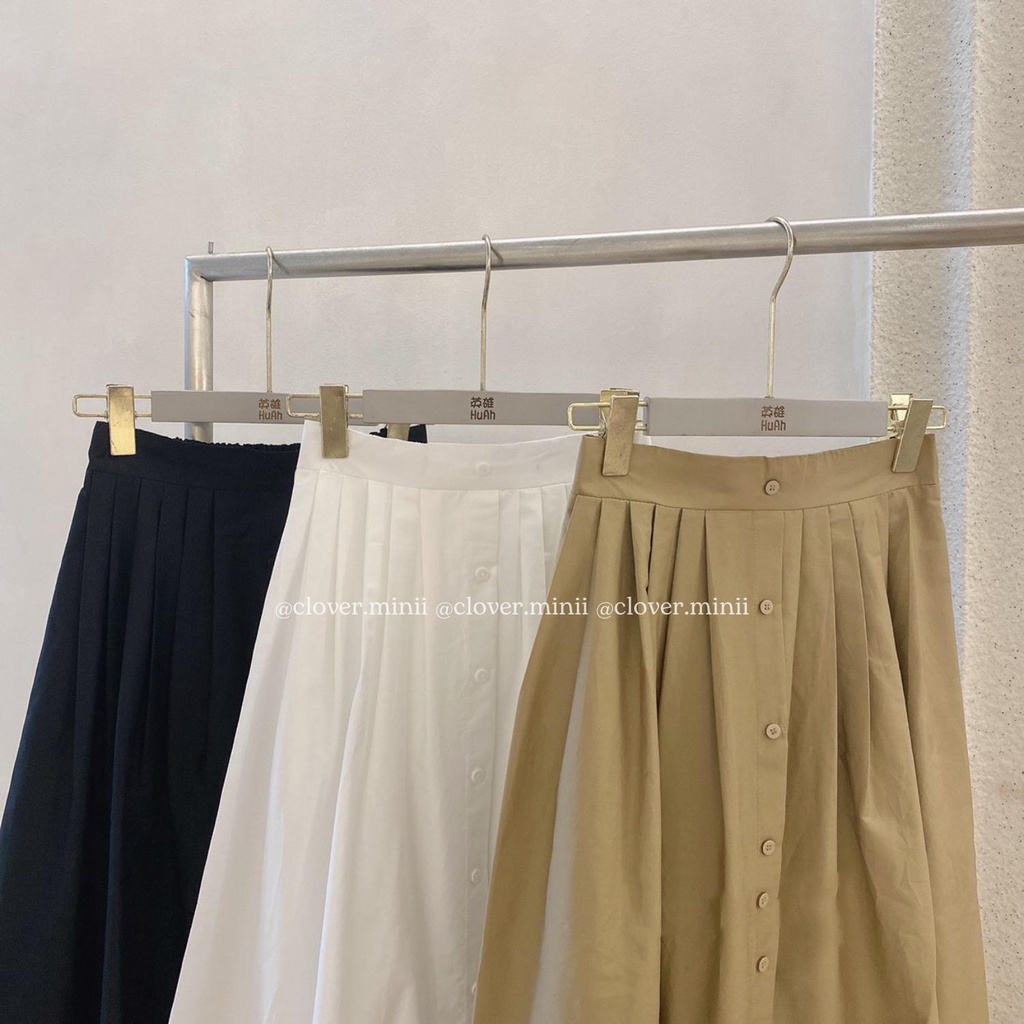 Chân váy xếp ly lưng chun, chân váy dài, váy xếp ly