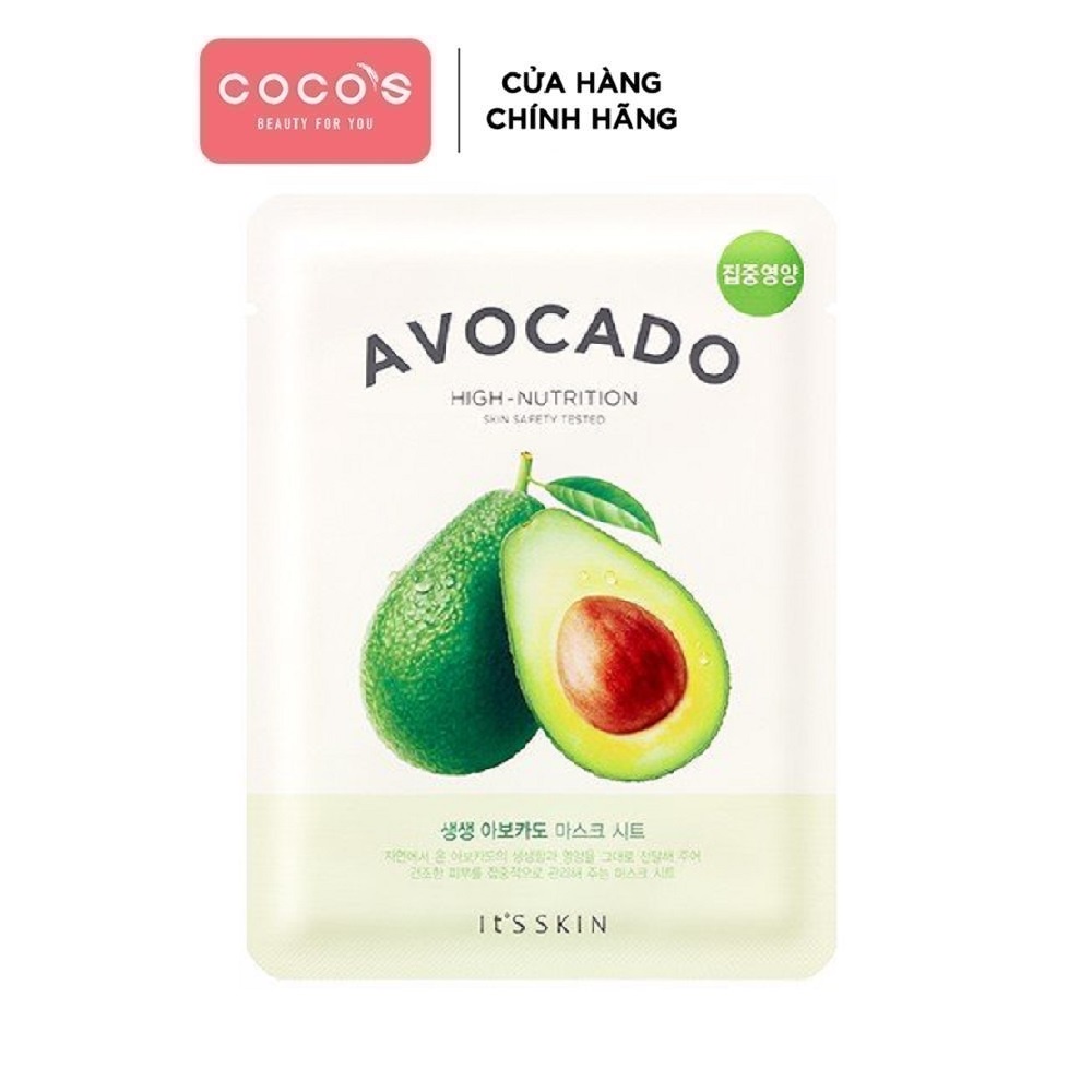 [Mã COSCOCOT3 -8% đơn 250K] Mặt nạ dưỡng ẩm It's Skin The Fresh Mask Sheet Avocado 21g