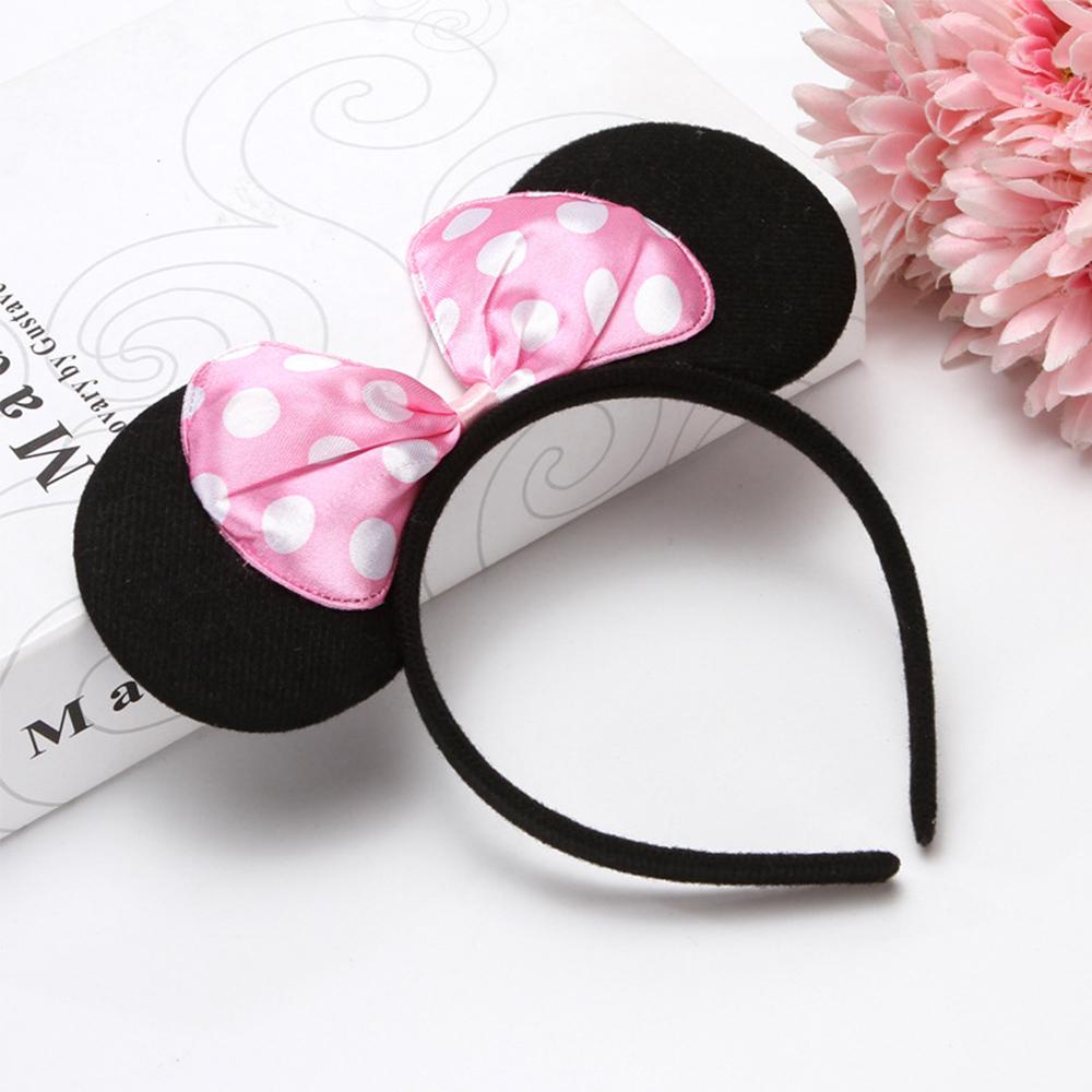 Băng Đô Cài Tóc Hình Tai Chuột Mickey Minnie Dễ Thương