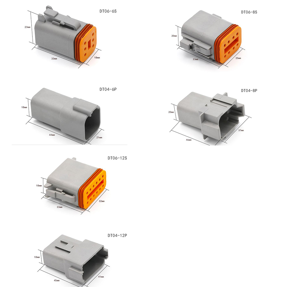 1 Đầu Nối Chống Nước deutsch dt04-2p dt06-2s Cho Xe Hơi 2 3 4 6 8 12 Pin 15cm 22-16awg
